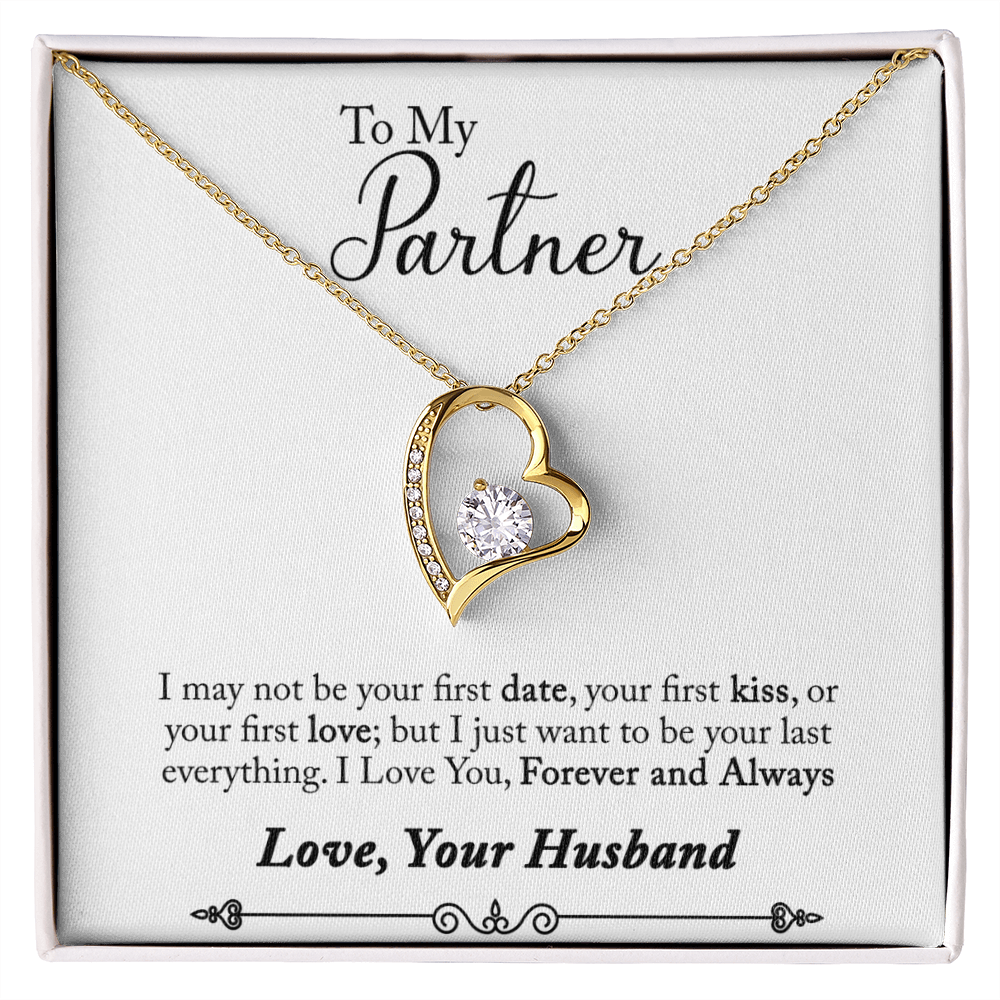 To My Fiancee My Partner Forever Necklace w Message Card-Express Your Love Gifts