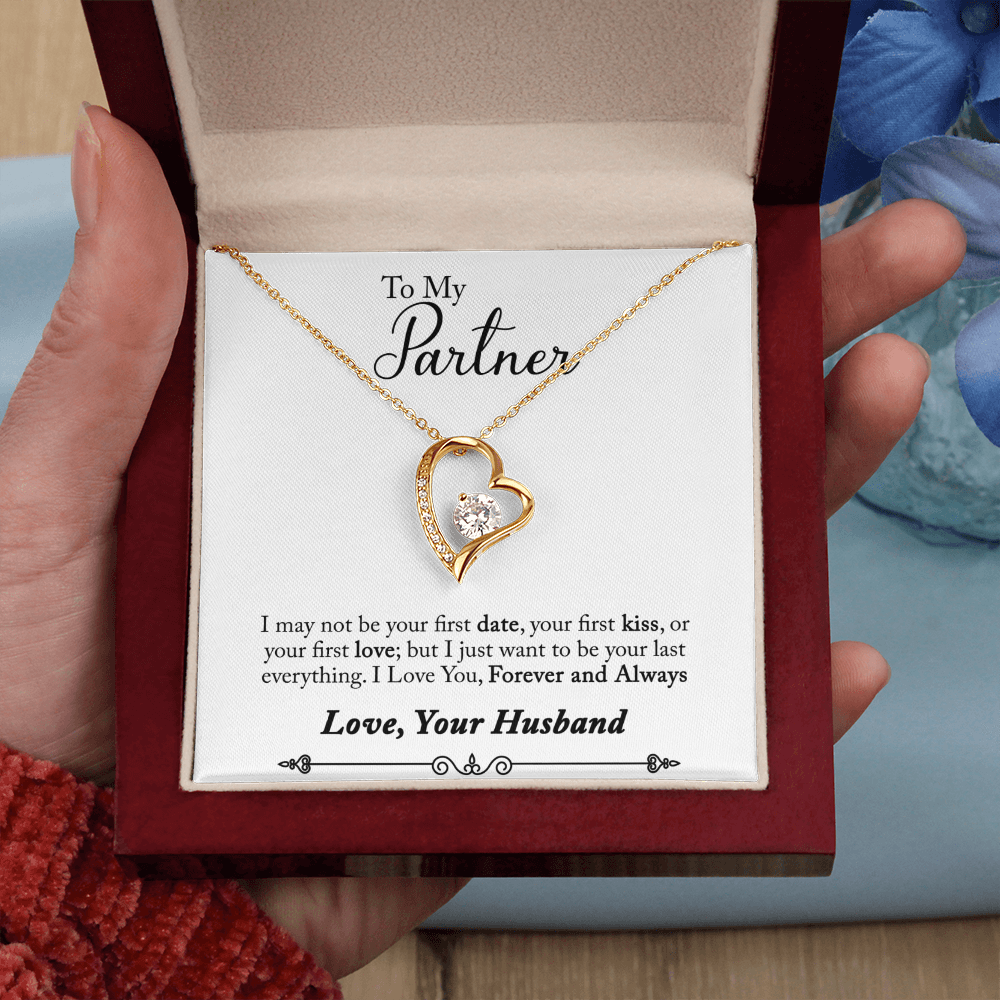 To My Fiancee My Partner Forever Necklace w Message Card-Express Your Love Gifts