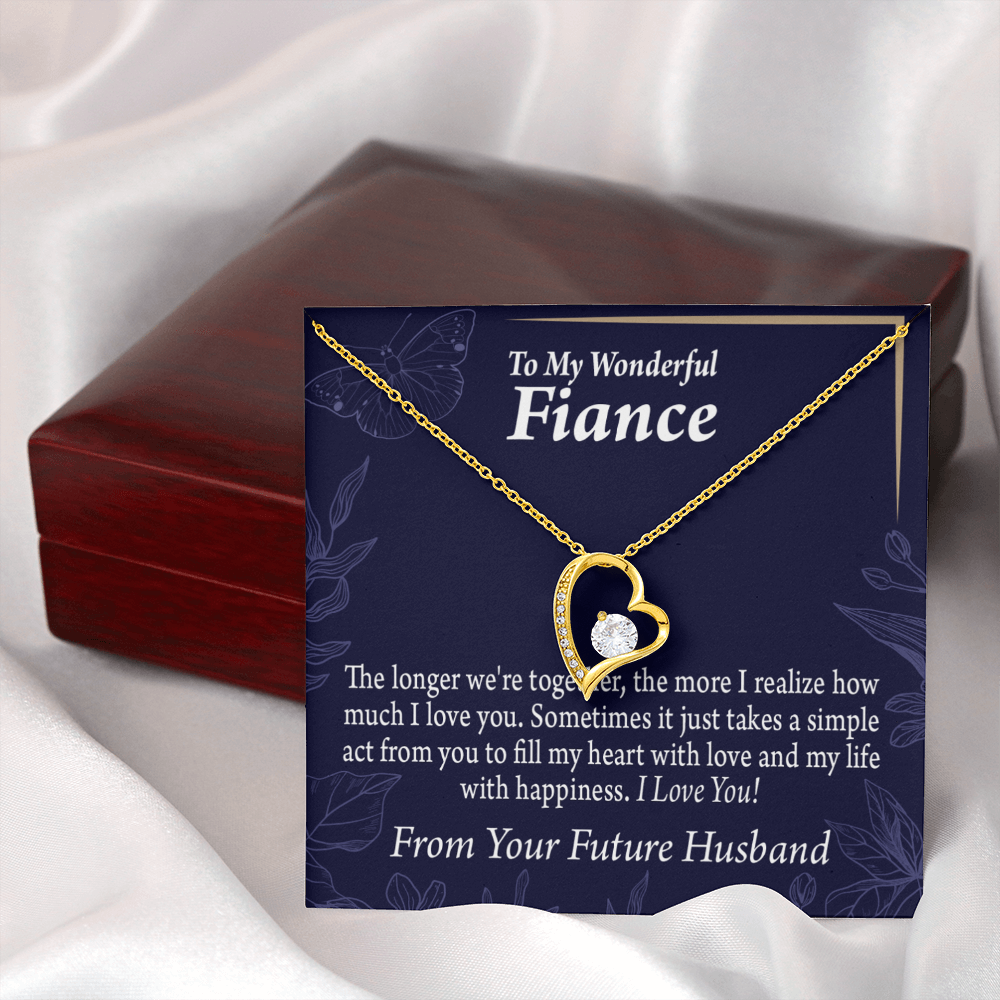 To My Fiancee Personalized To Fiancee Fill My Heart Forever Necklace w Message Card-Express Your Love Gifts