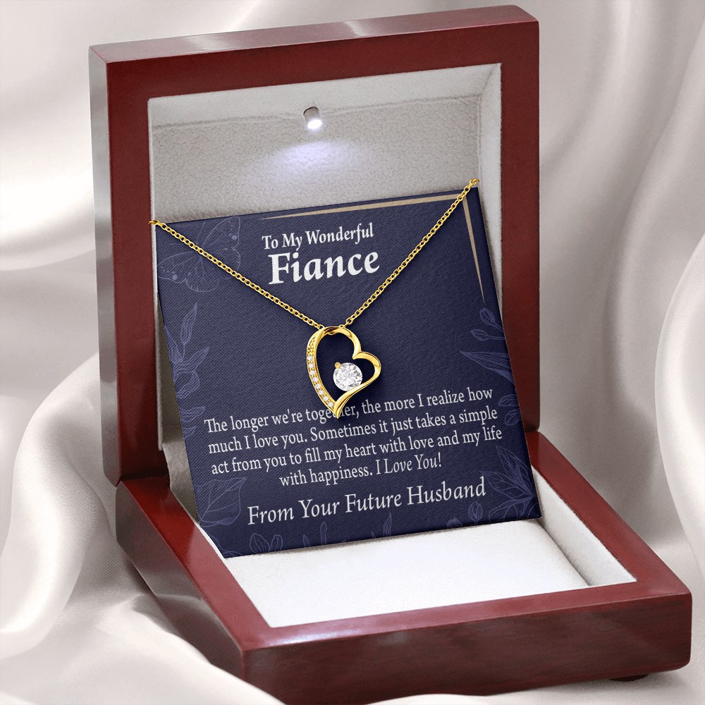 To My Fiancee Personalized To Fiancee Fill My Heart Forever Necklace w Message Card-Express Your Love Gifts