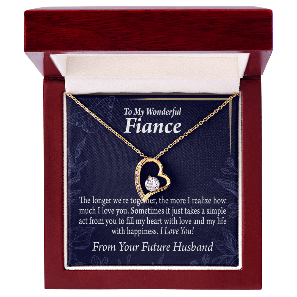 To My Fiancee Personalized To Fiancee Fill My Heart Forever Necklace w Message Card-Express Your Love Gifts