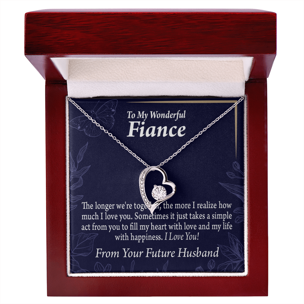 To My Fiancee Personalized To Fiancee Fill My Heart Forever Necklace w Message Card-Express Your Love Gifts