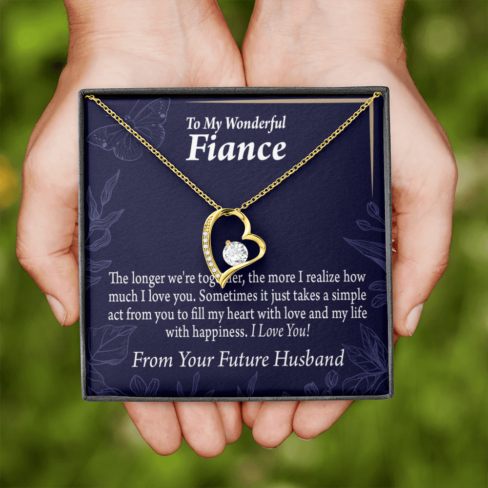 To My Fiancee Personalized To Fiancee Fill My Heart Forever Necklace w Message Card-Express Your Love Gifts