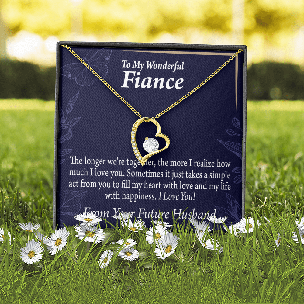 To My Fiancee Personalized To Fiancee Fill My Heart Forever Necklace w Message Card-Express Your Love Gifts