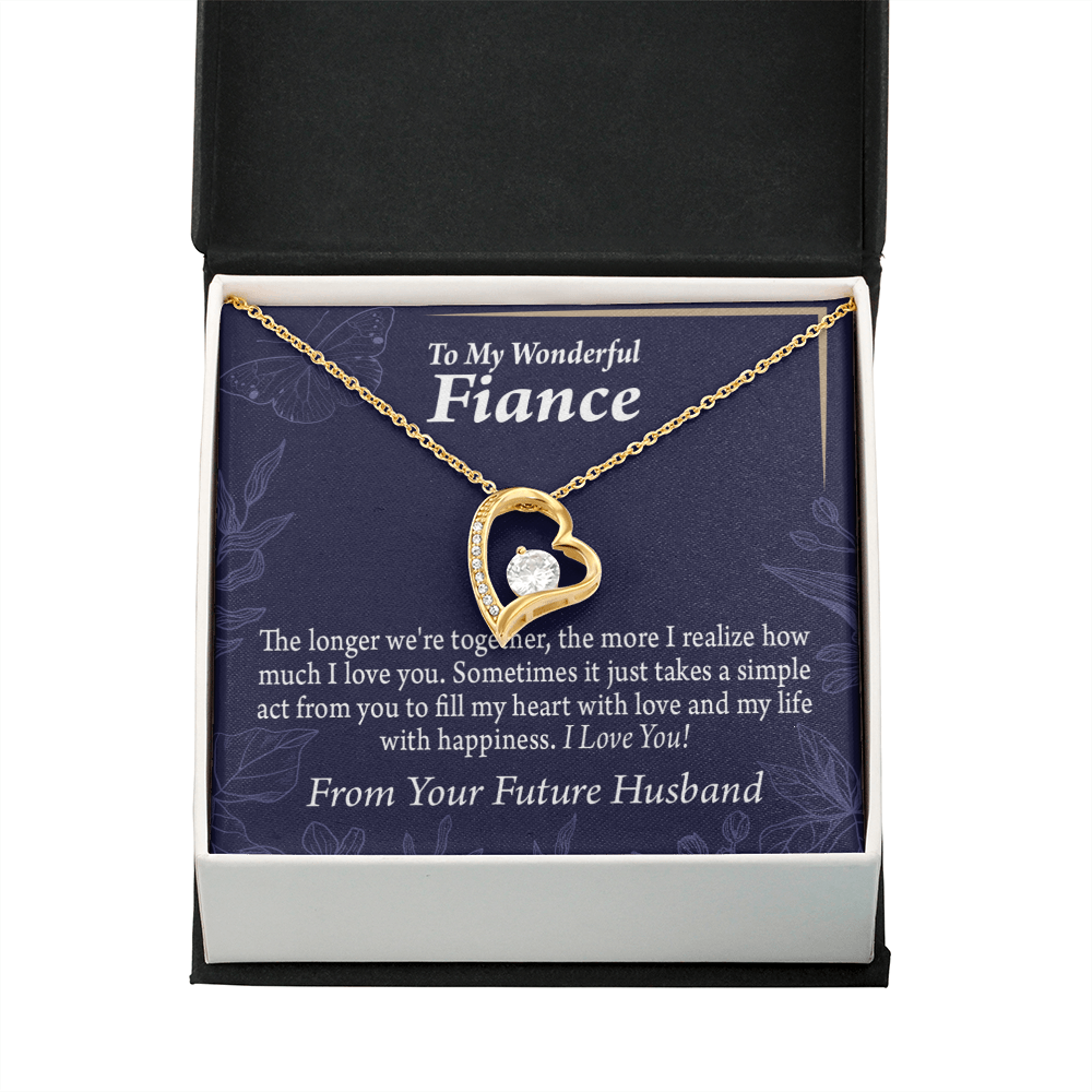 To My Fiancee Personalized To Fiancee Fill My Heart Forever Necklace w Message Card-Express Your Love Gifts