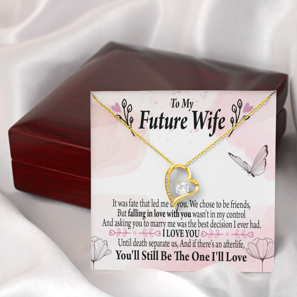 To My Fiancee The One Forever Necklace w Message Card-Express Your Love Gifts