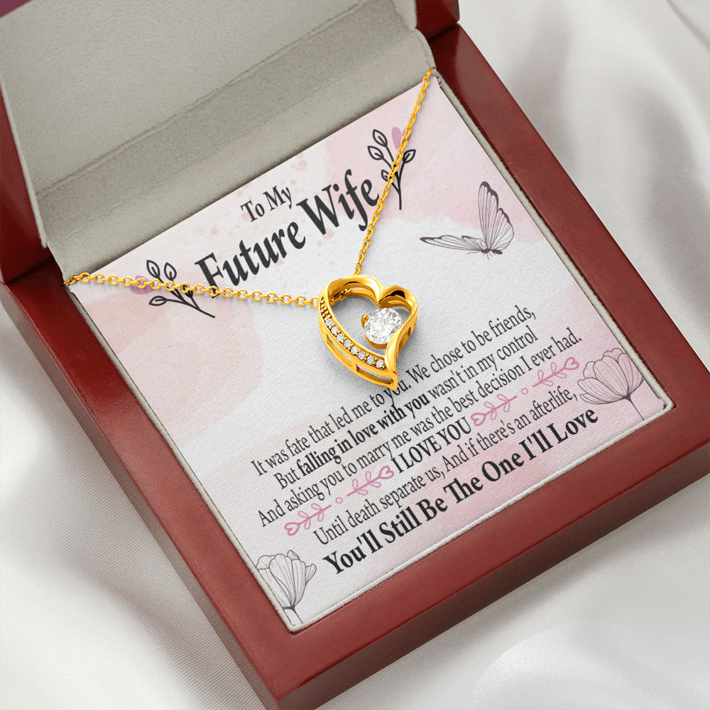 To My Fiancee The One Forever Necklace w Message Card-Express Your Love Gifts