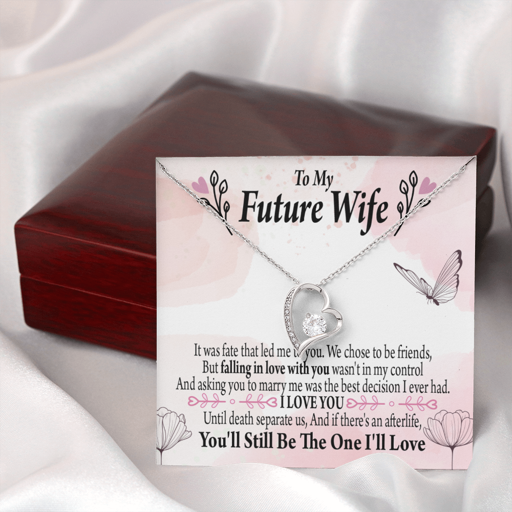 To My Fiancee The One Forever Necklace w Message Card-Express Your Love Gifts