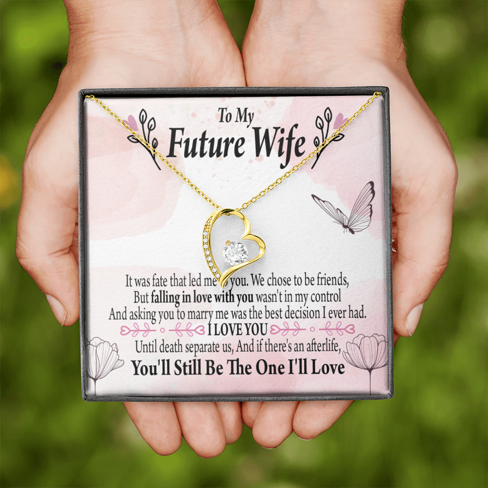 To My Fiancee The One Forever Necklace w Message Card-Express Your Love Gifts