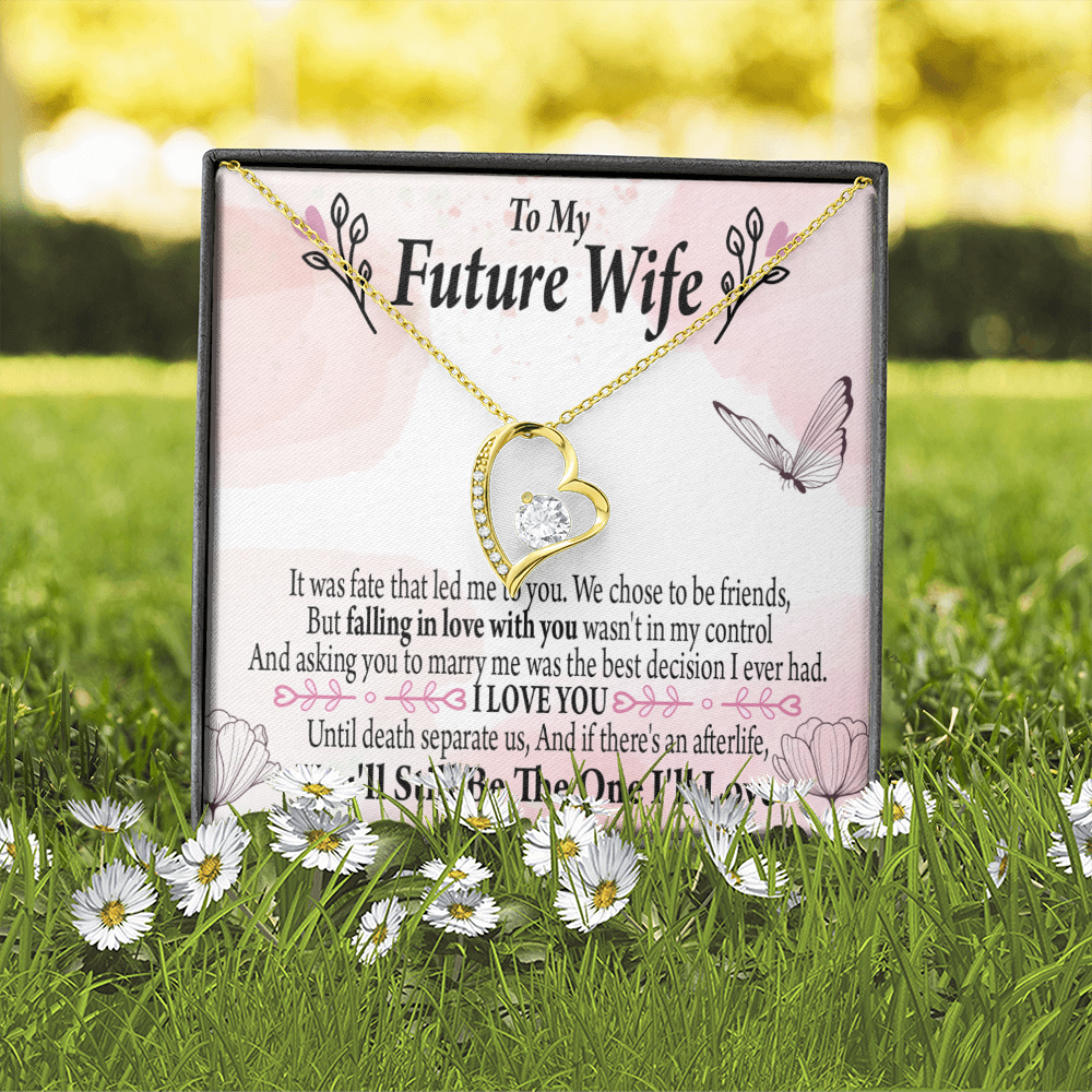 To My Fiancee The One Forever Necklace w Message Card-Express Your Love Gifts