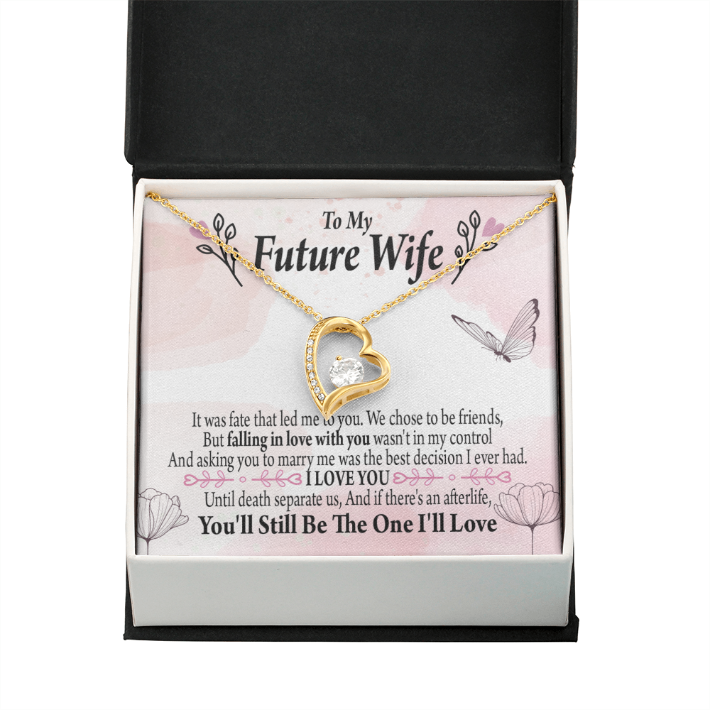 To My Fiancee The One Forever Necklace w Message Card-Express Your Love Gifts