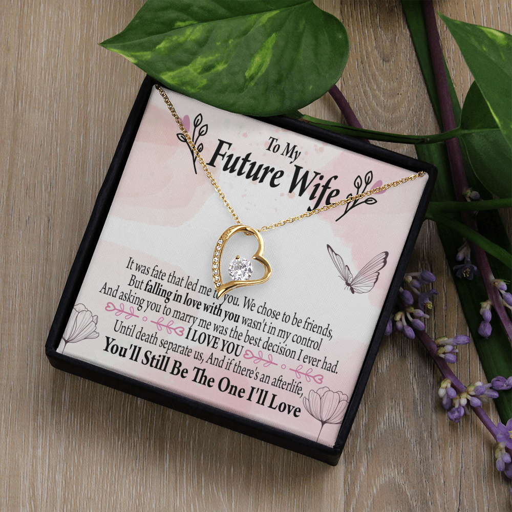 To My Fiancee The One Forever Necklace w Message Card-Express Your Love Gifts