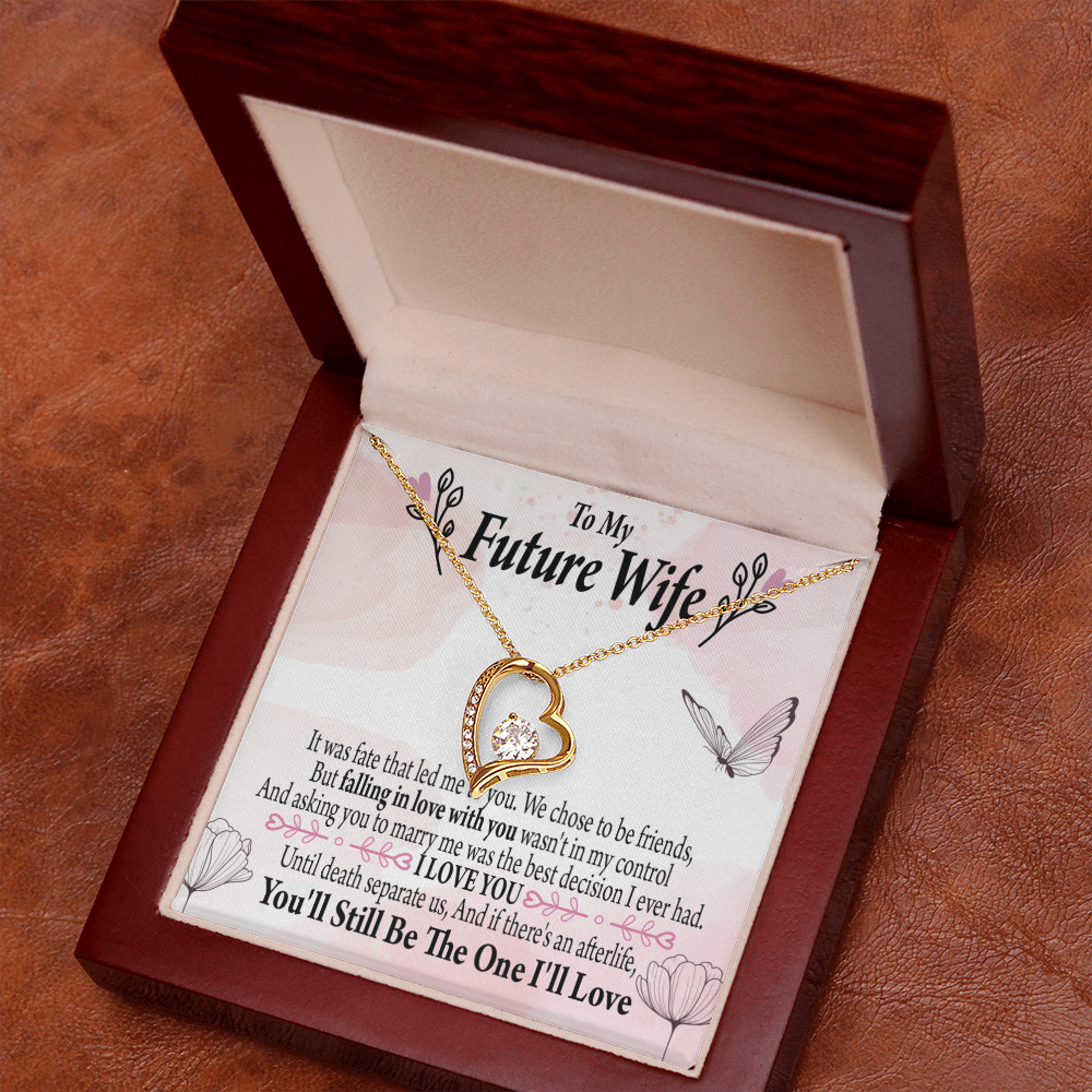 To My Fiancee The One Forever Necklace w Message Card-Express Your Love Gifts