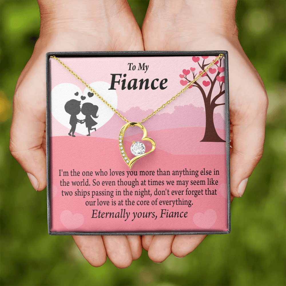 To My Fiancee We Are Like Two Ships Passing In The Night Forever Necklace w Message Card-Express Your Love Gifts