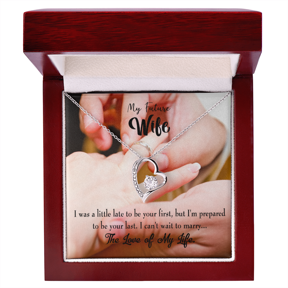 To My Fiancee Your Last Forever Necklace w Message Card-Express Your Love Gifts