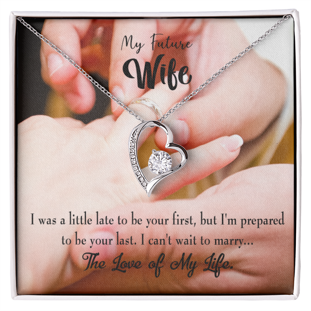 To My Fiancee Your Last Forever Necklace w Message Card-Express Your Love Gifts