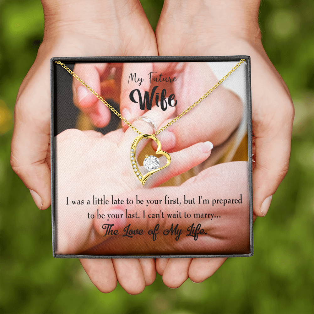 To My Fiancee Your Last Forever Necklace w Message Card-Express Your Love Gifts