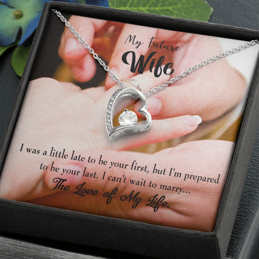 To My Fiancee Your Last Forever Necklace w Message Card-Express Your Love Gifts