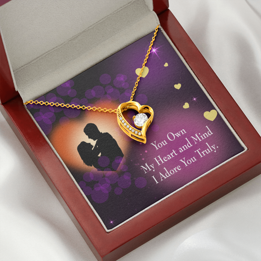 To My Girlfriend Adore You Forever Necklace w Message Card-Express Your Love Gifts