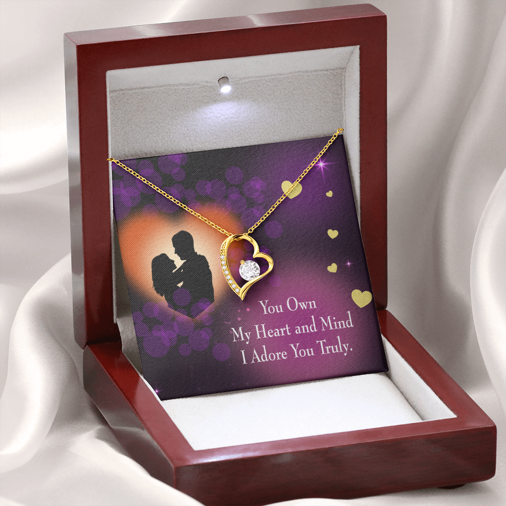 To My Girlfriend Adore You Forever Necklace w Message Card-Express Your Love Gifts