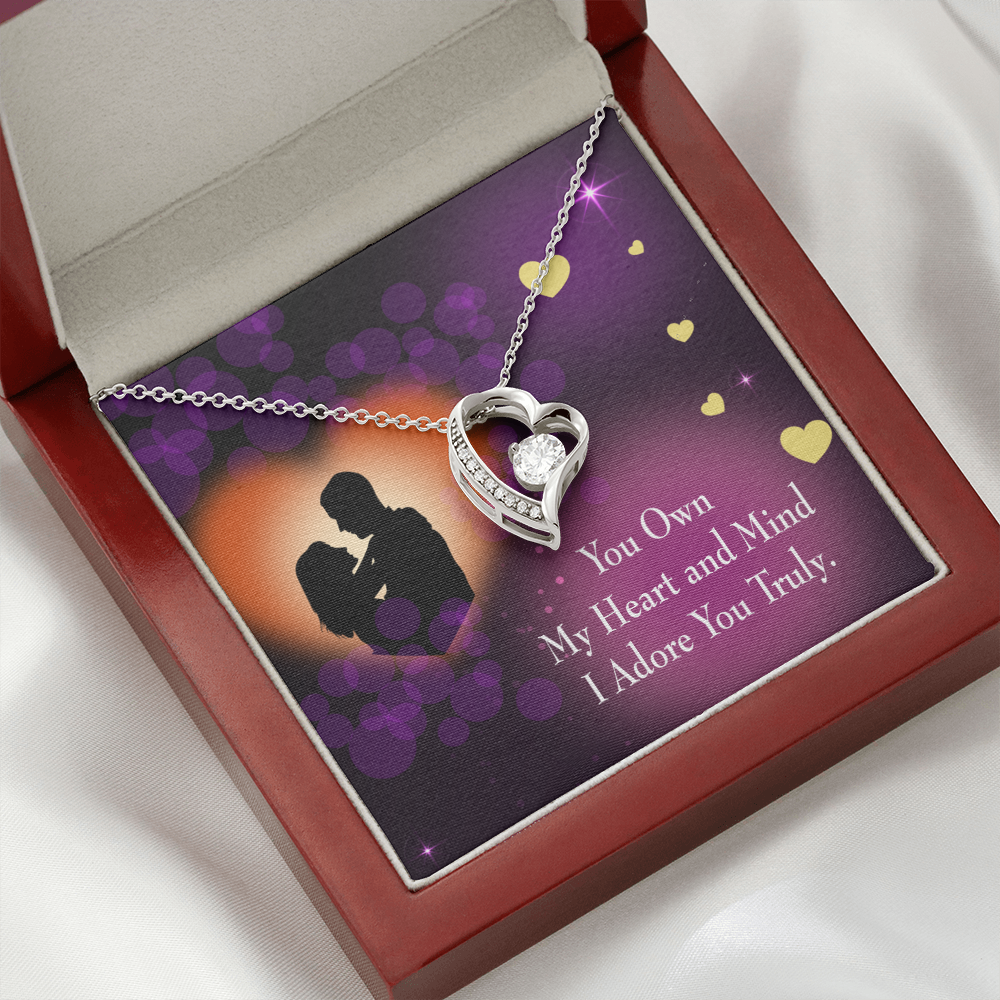 To My Girlfriend Adore You Forever Necklace w Message Card-Express Your Love Gifts