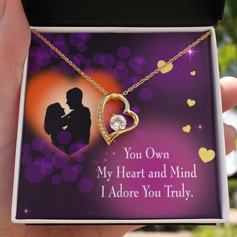 To My Girlfriend Adore You Forever Necklace w Message Card-Express Your Love Gifts