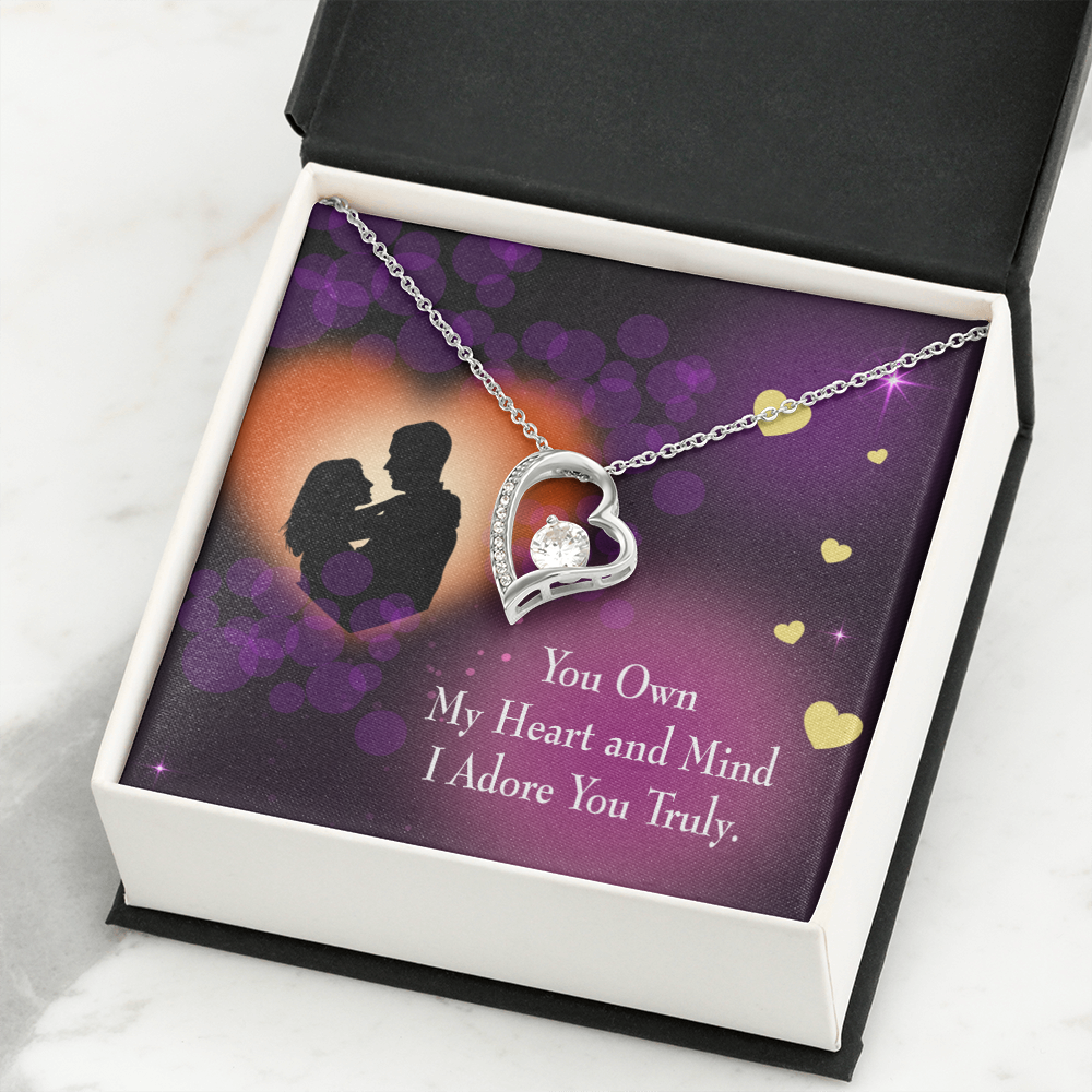 To My Girlfriend Adore You Forever Necklace w Message Card-Express Your Love Gifts