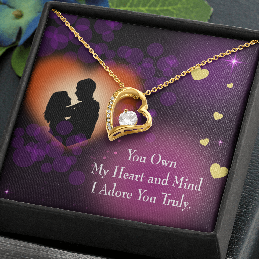 To My Girlfriend Adore You Forever Necklace w Message Card-Express Your Love Gifts