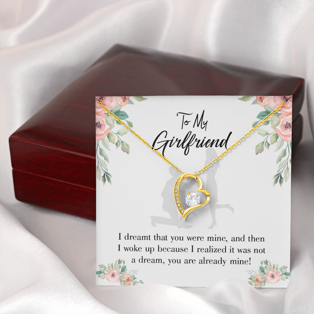 To My Girlfriend Already Mine Forever Necklace w Message Card-Express Your Love Gifts