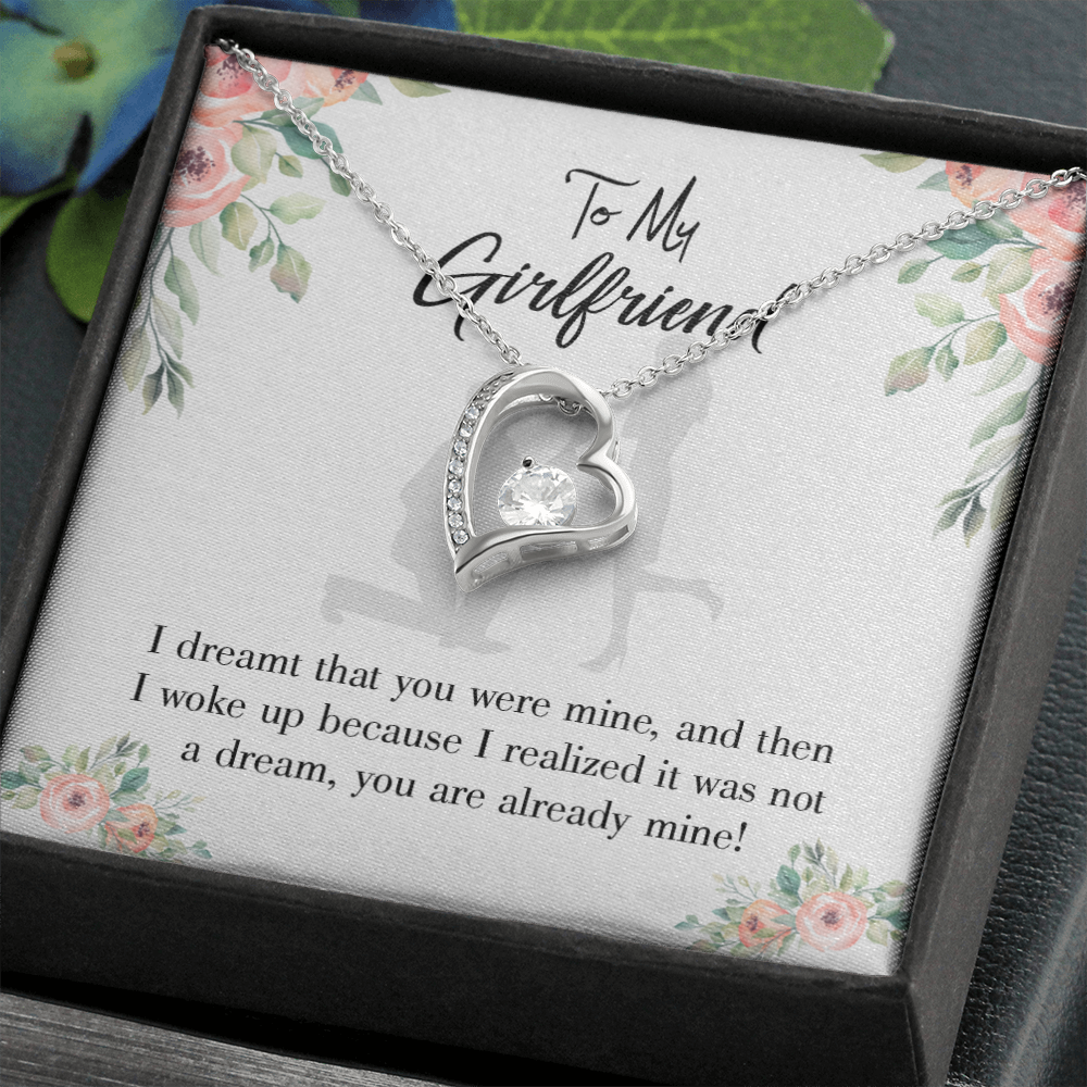 To My Girlfriend Already Mine Forever Necklace w Message Card-Express Your Love Gifts