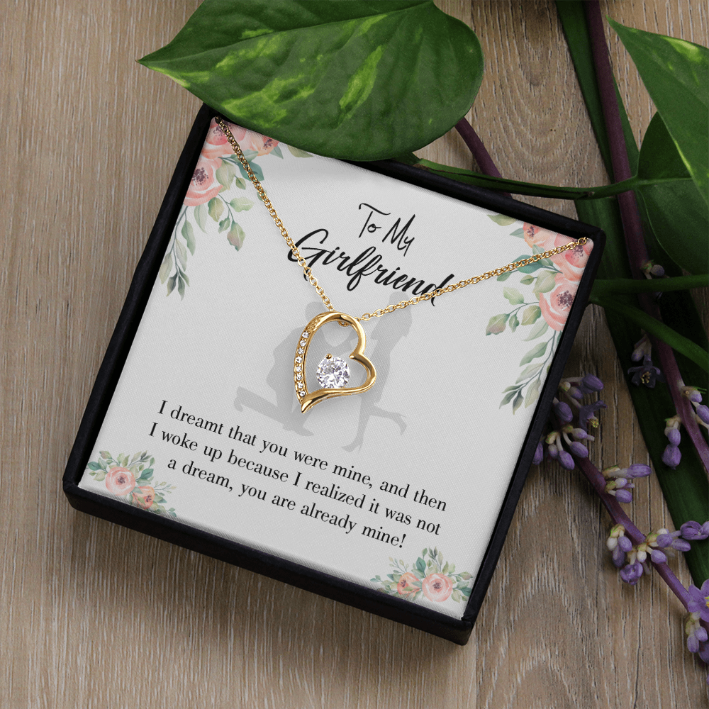 To My Girlfriend Already Mine Forever Necklace w Message Card-Express Your Love Gifts