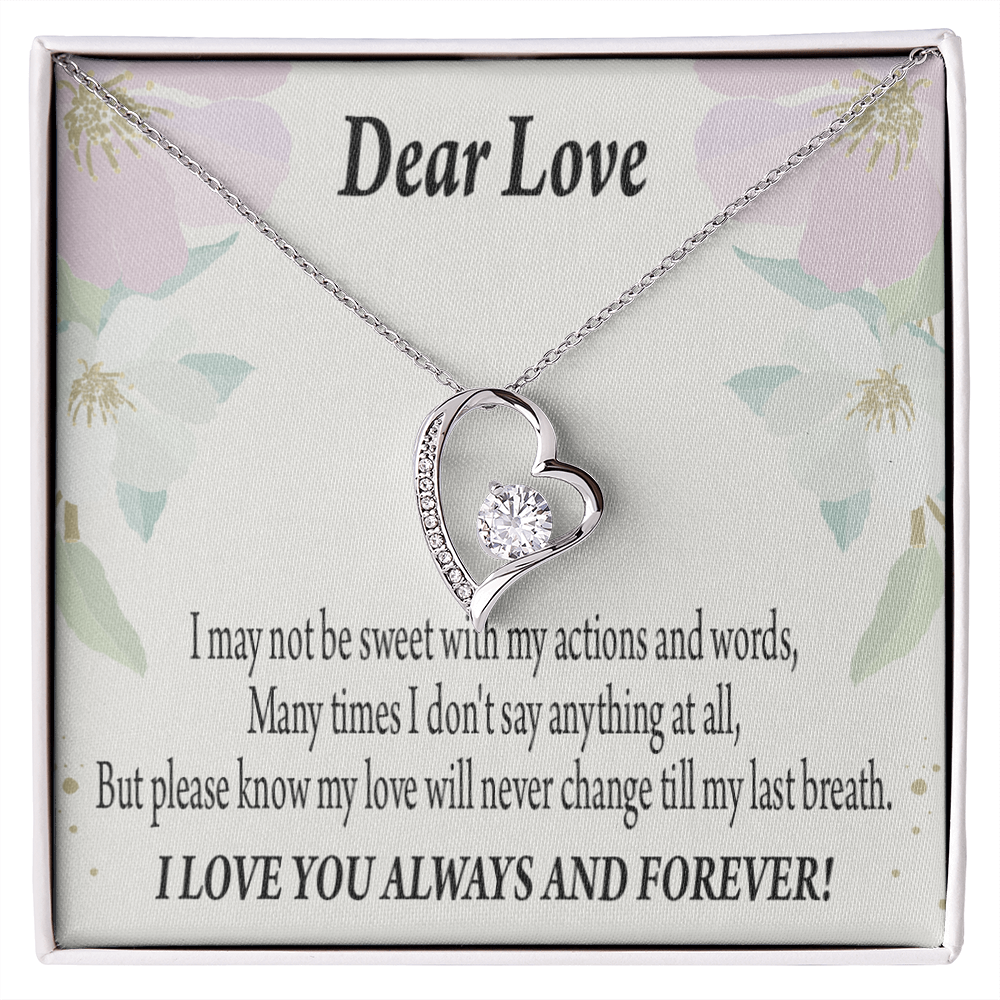 To My Girlfriend Always and Forever Forever Necklace w Message Card-Express Your Love Gifts