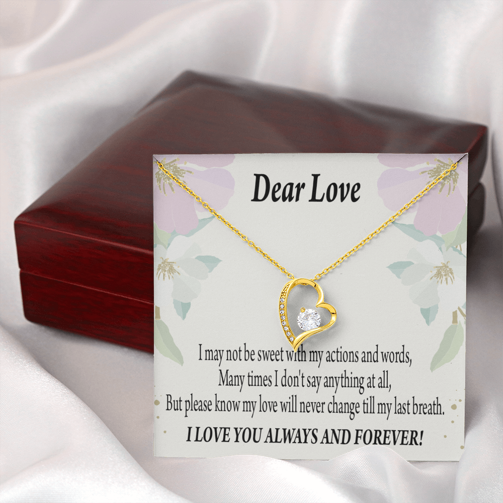 To My Girlfriend Always and Forever Forever Necklace w Message Card-Express Your Love Gifts