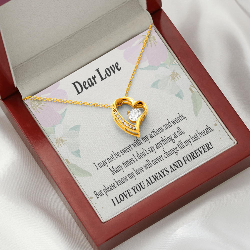 To My Girlfriend Always and Forever Forever Necklace w Message Card-Express Your Love Gifts