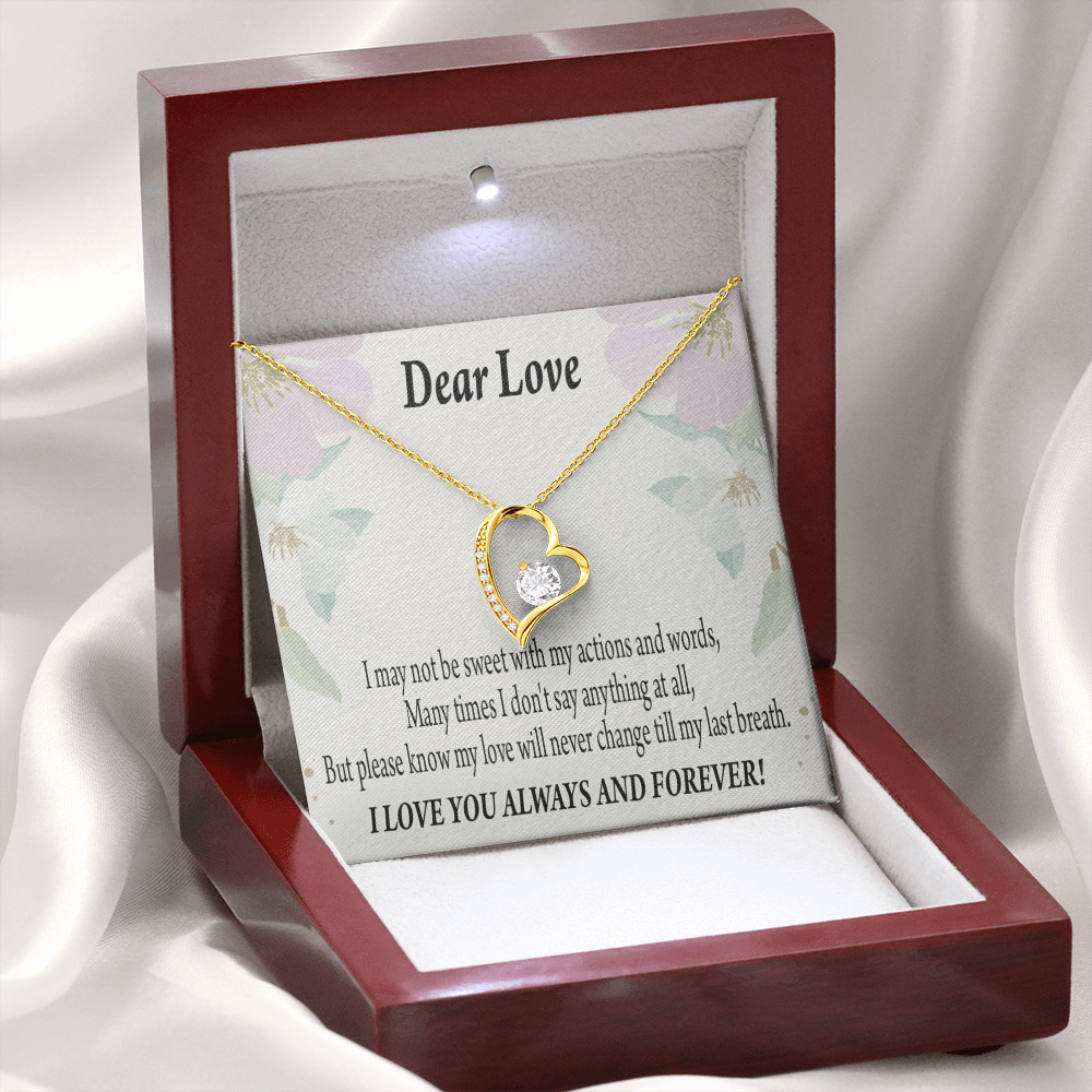 To My Girlfriend Always and Forever Forever Necklace w Message Card-Express Your Love Gifts