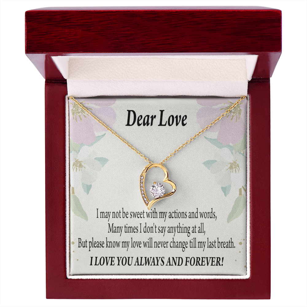 To My Girlfriend Always and Forever Forever Necklace w Message Card-Express Your Love Gifts