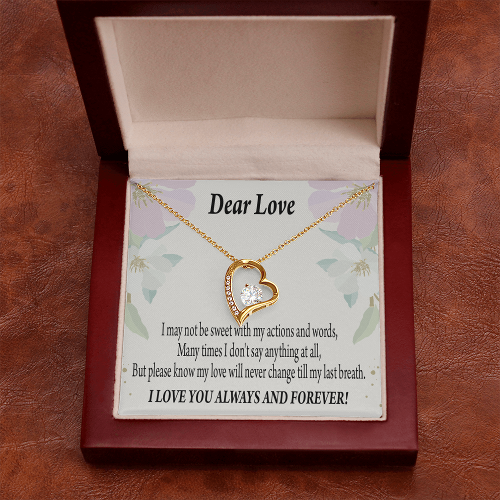 To My Girlfriend Always and Forever Forever Necklace w Message Card-Express Your Love Gifts