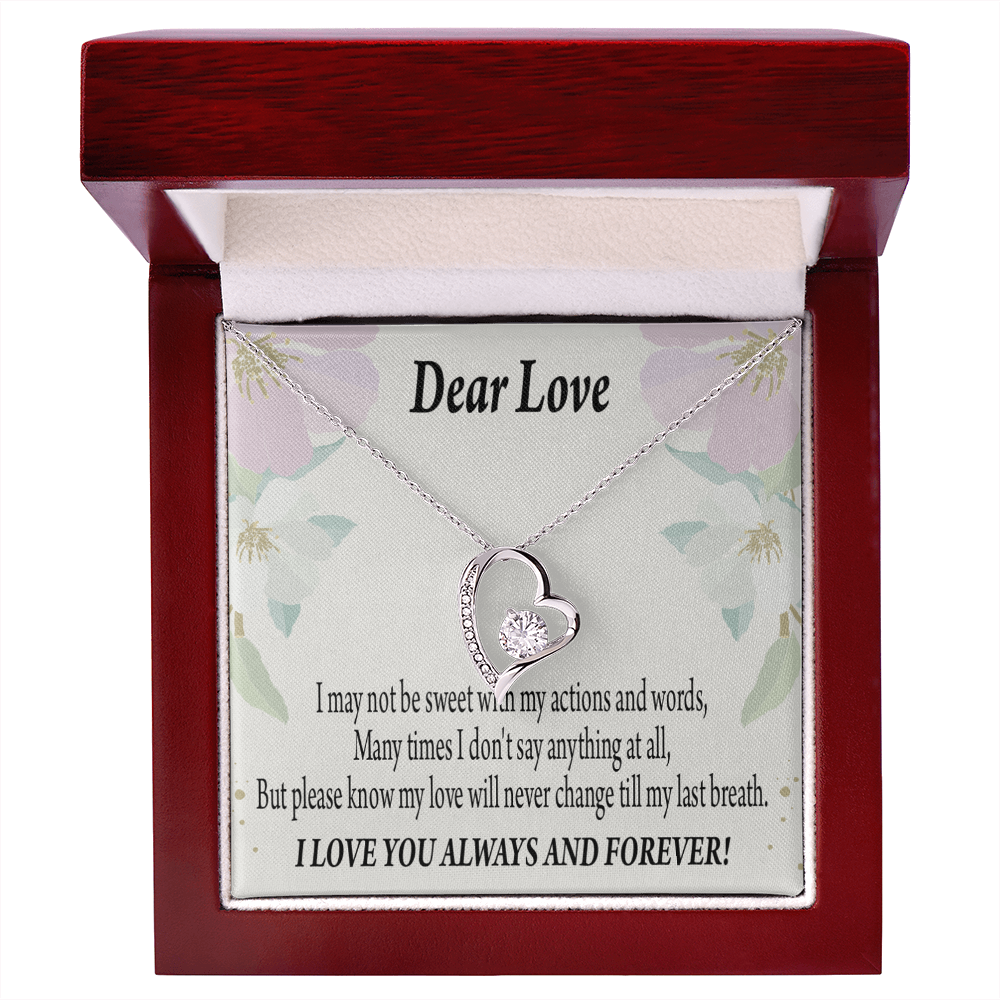 To My Girlfriend Always and Forever Forever Necklace w Message Card-Express Your Love Gifts