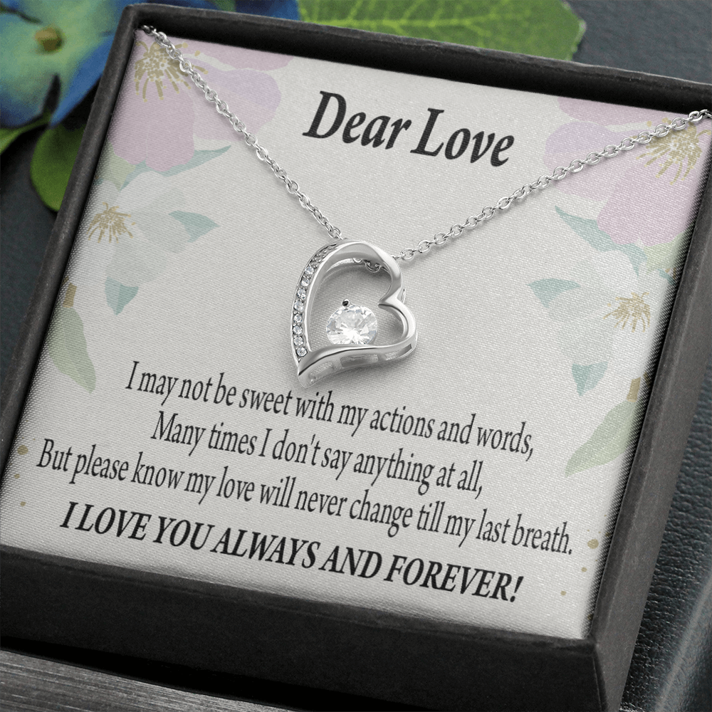 To My Girlfriend Always and Forever Forever Necklace w Message Card-Express Your Love Gifts