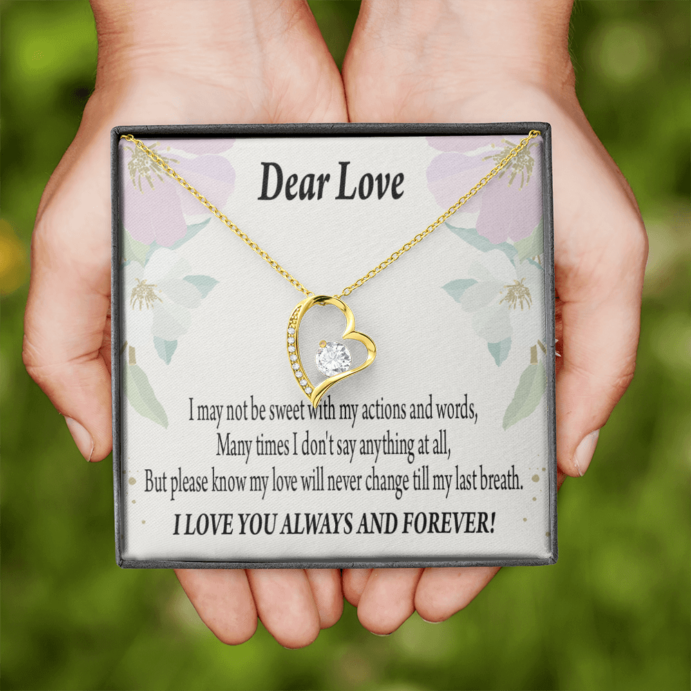 To My Girlfriend Always and Forever Forever Necklace w Message Card-Express Your Love Gifts