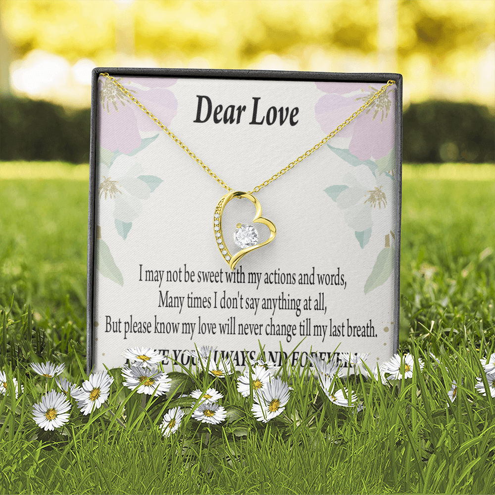 To My Girlfriend Always and Forever Forever Necklace w Message Card-Express Your Love Gifts