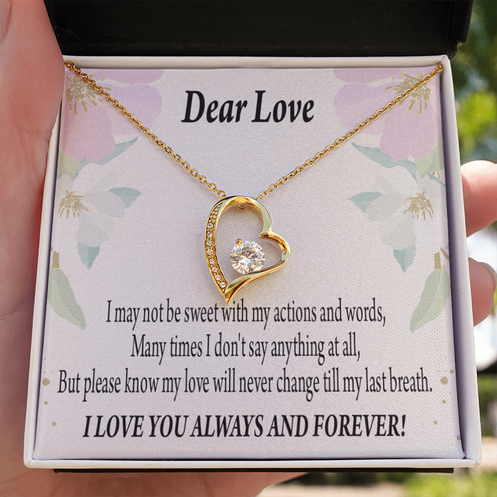 To My Girlfriend Always and Forever Forever Necklace w Message Card-Express Your Love Gifts