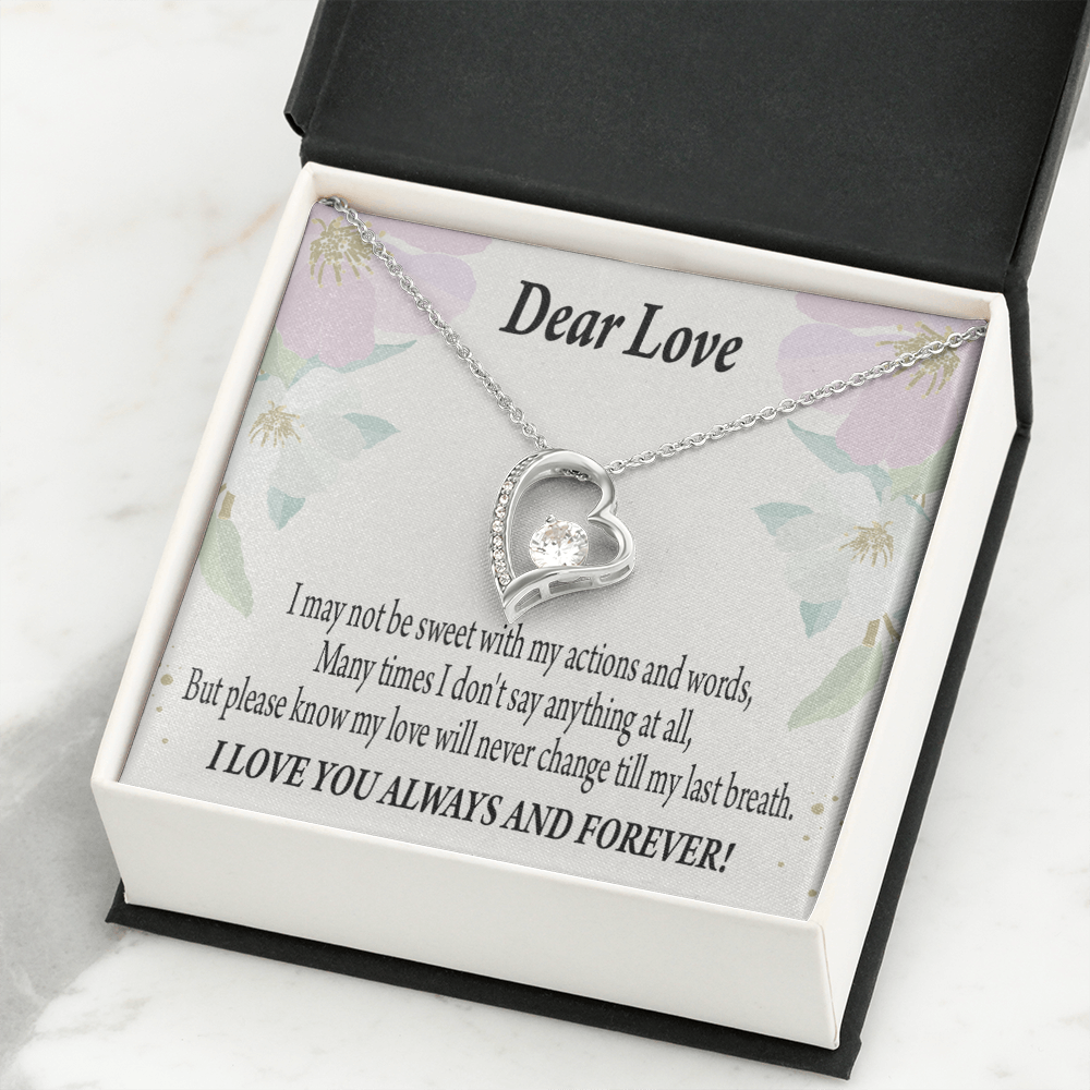 To My Girlfriend Always and Forever Forever Necklace w Message Card-Express Your Love Gifts