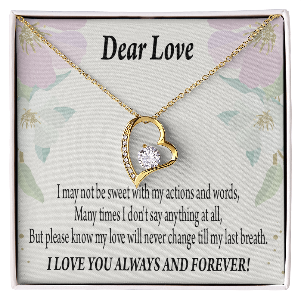 To My Girlfriend Always and Forever Forever Necklace w Message Card-Express Your Love Gifts