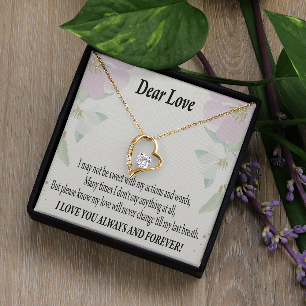 To My Girlfriend Always and Forever Forever Necklace w Message Card-Express Your Love Gifts