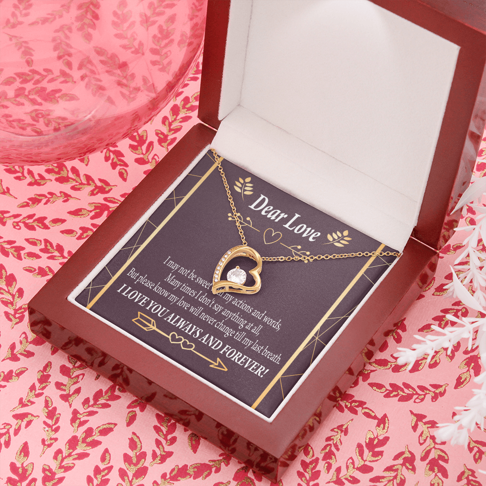 To My Girlfriend Apology to Wife Girlfriend My Love Forever Necklace w Message Card-Express Your Love Gifts