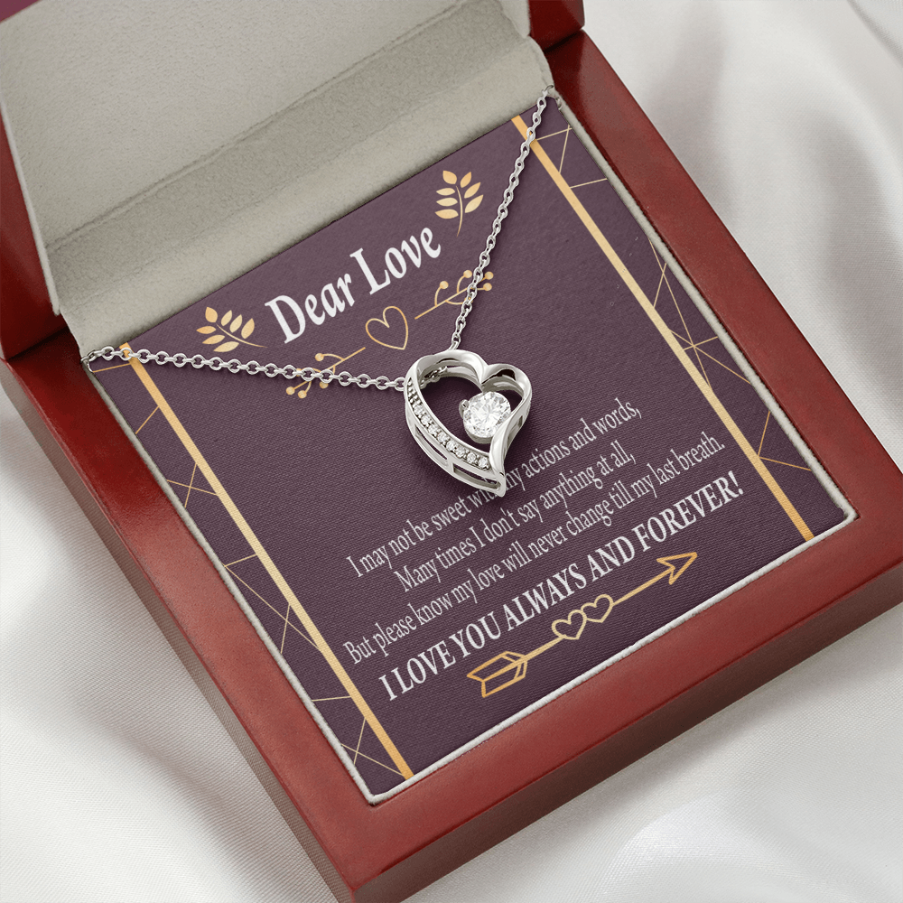 To My Girlfriend Apology to Wife Girlfriend My Love Forever Necklace w Message Card-Express Your Love Gifts