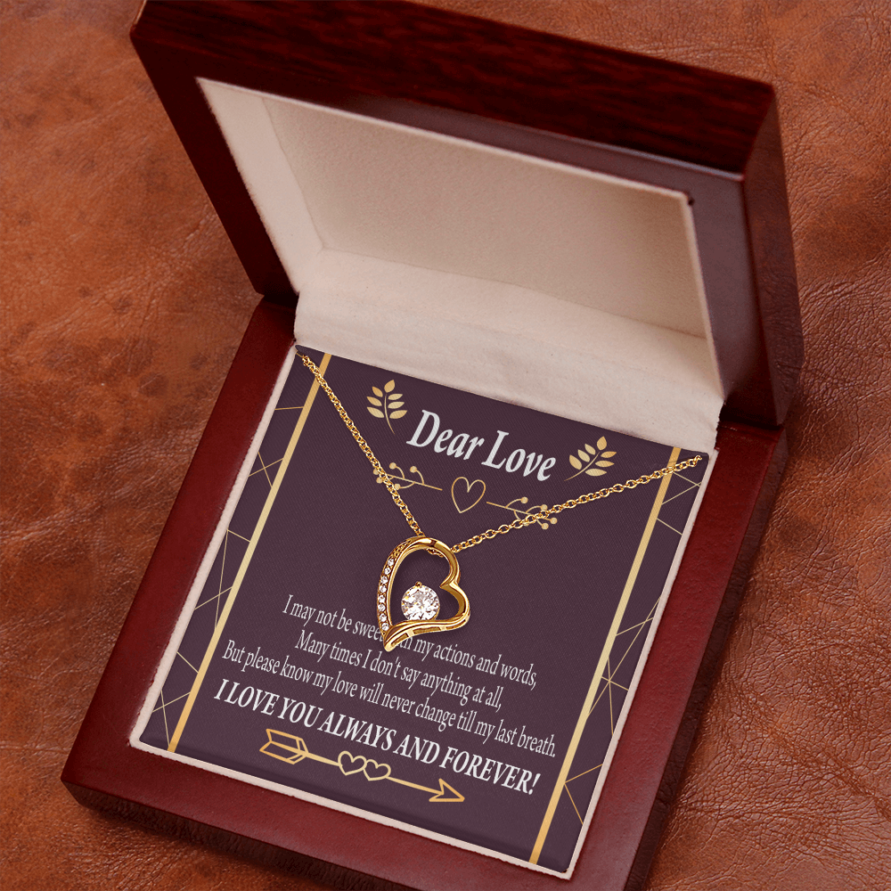 To My Girlfriend Apology to Wife Girlfriend My Love Forever Necklace w Message Card-Express Your Love Gifts