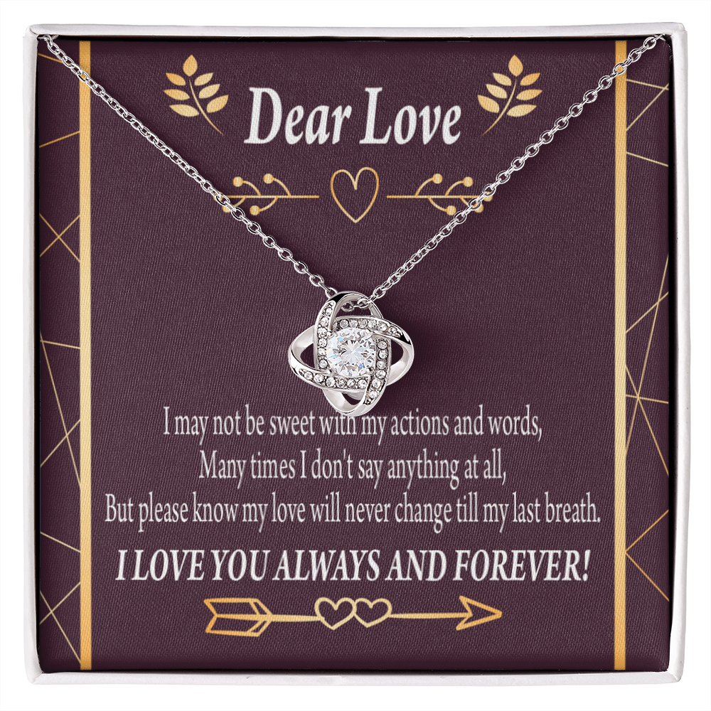 To My Girlfriend Apology to Wife Girlfriend My Love Infinity Knot Necklace Message Card-Express Your Love Gifts