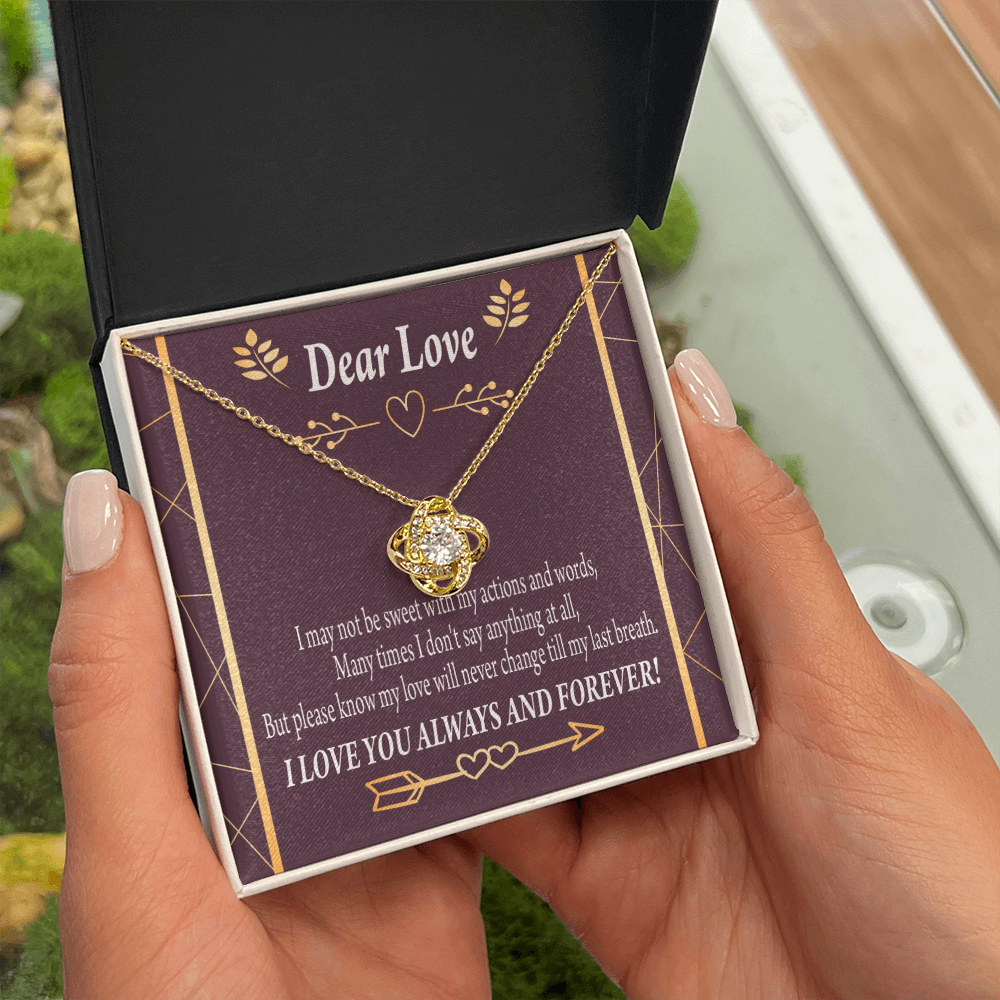 To My Girlfriend Apology to Wife Girlfriend My Love Infinity Knot Necklace Message Card-Express Your Love Gifts